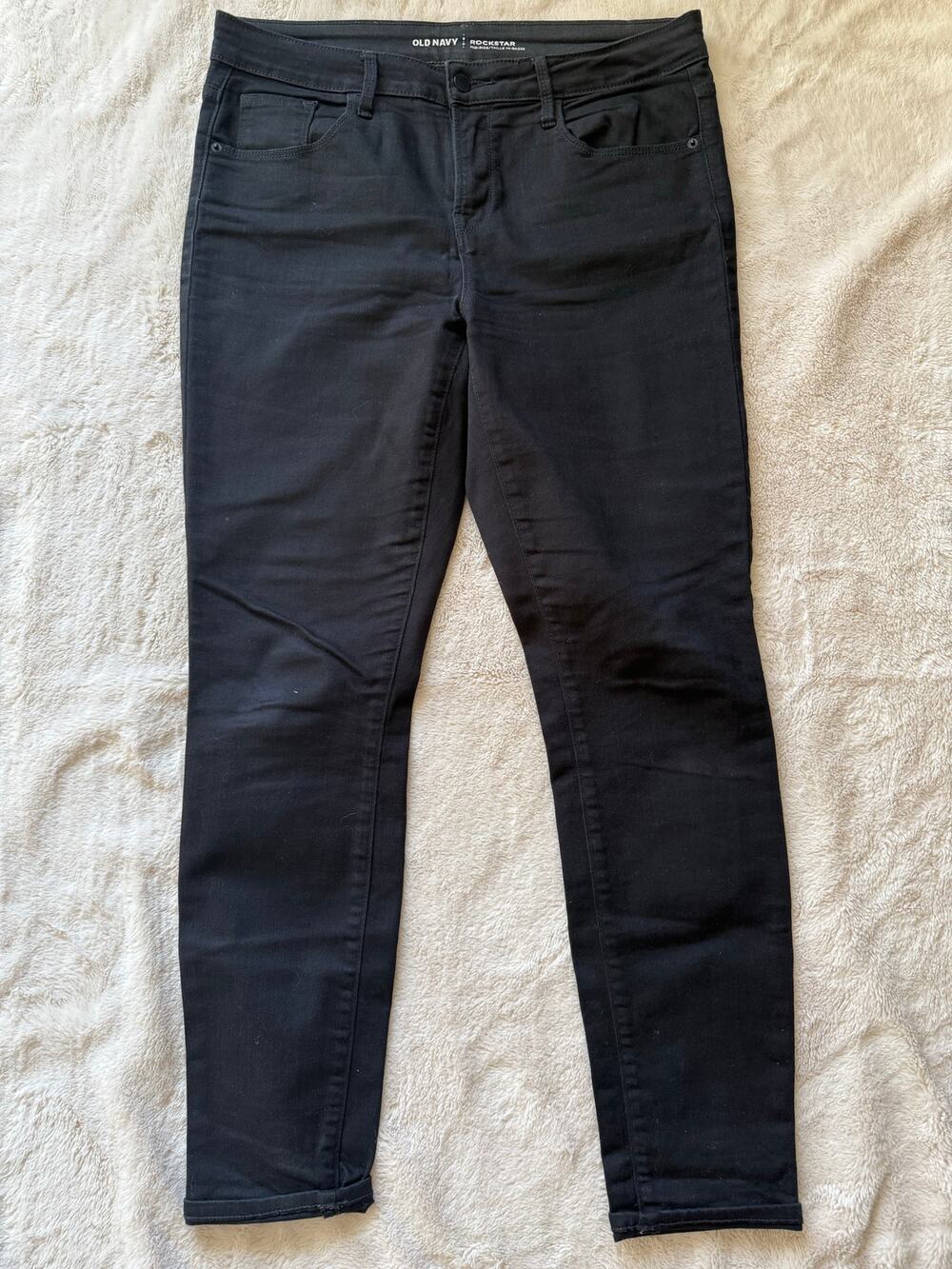 Old Navy Rockstar Black Pants Size 12 Mid Rise